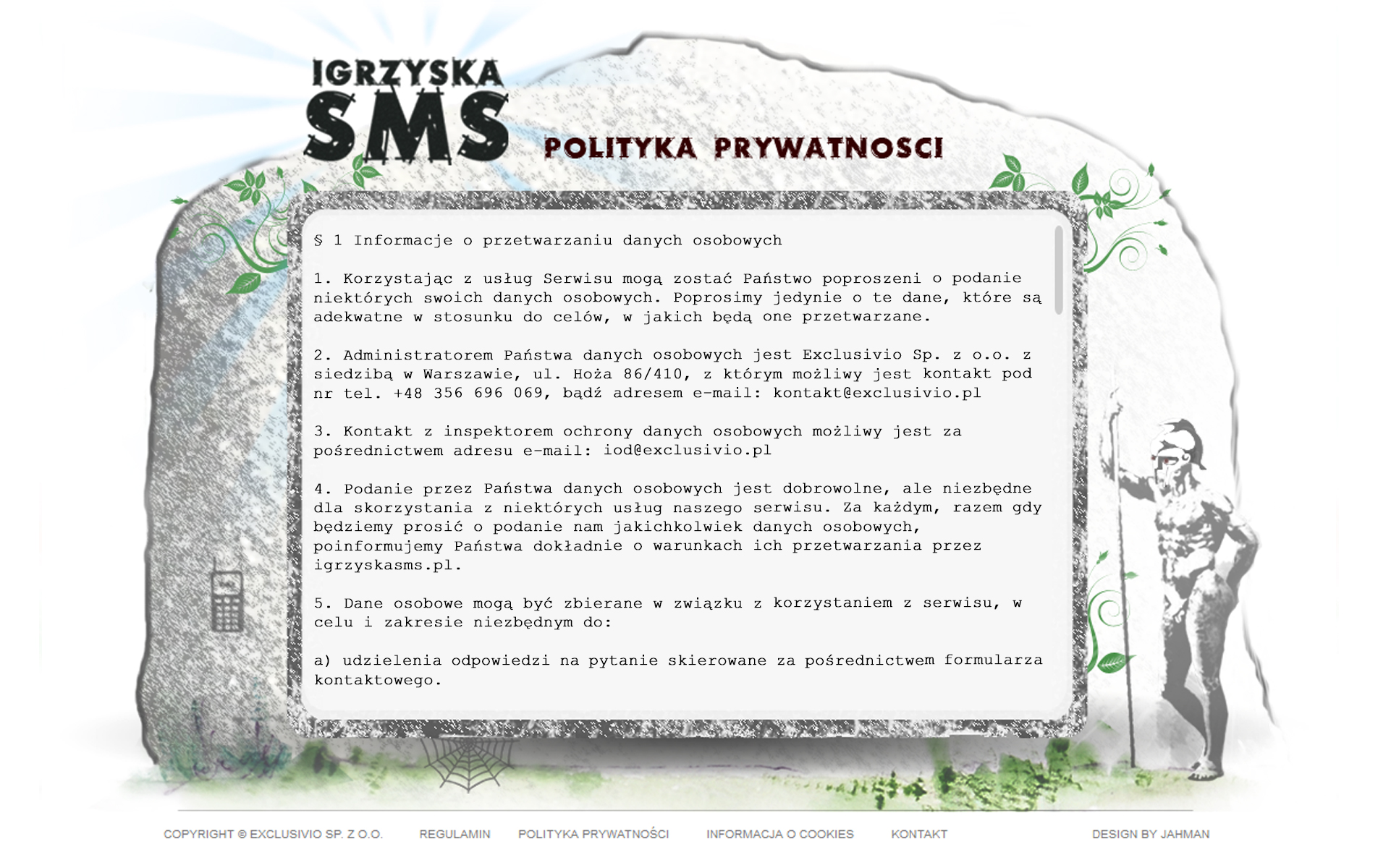 Igrzyska SMS - polityka prywatności
